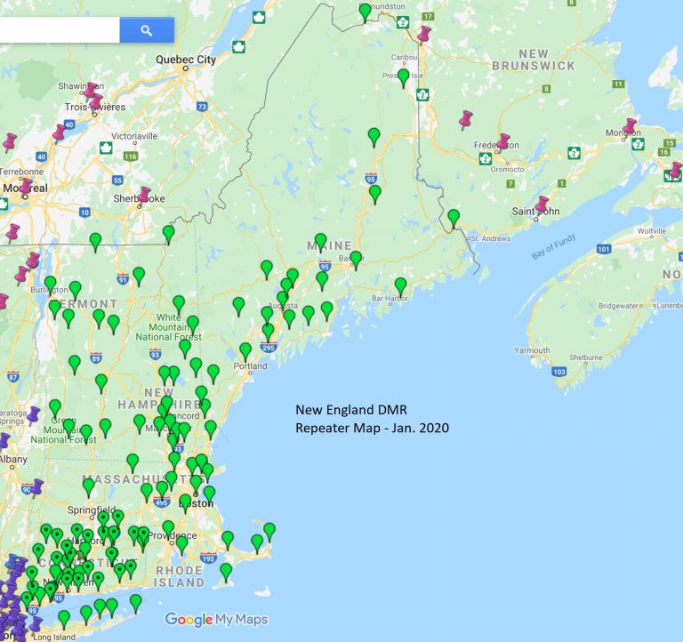 New England DMR Repeater Map – NEDECN